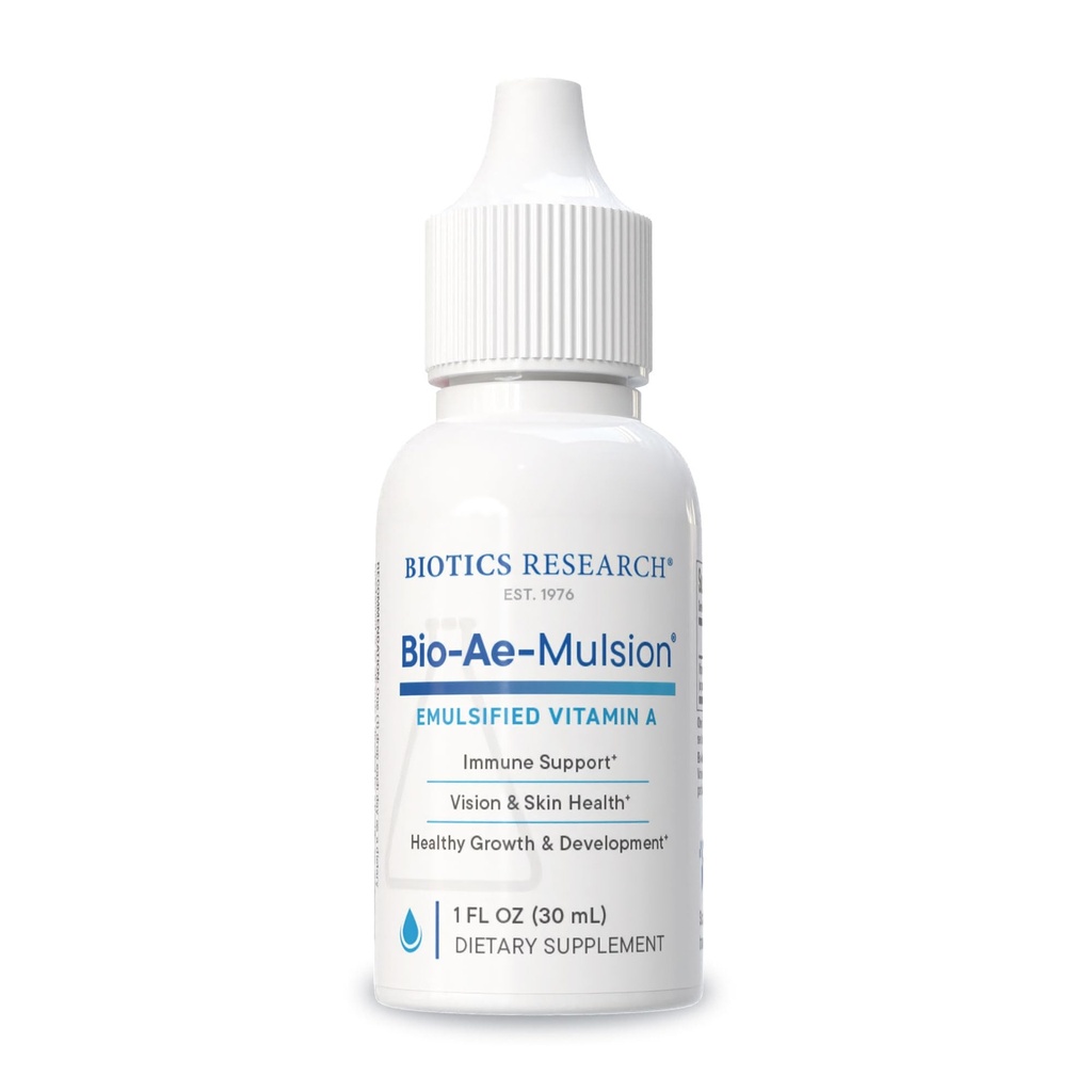 Biotics Research Bio Ae Mulsion IU Emulsified Vitamin A untuk Greater Uptake & Utilization, Formulir Konsentrasi, Promotes Immune Response, Aids in Visual Acuity, Support Cardiovaskular 1 Fluid Ounces