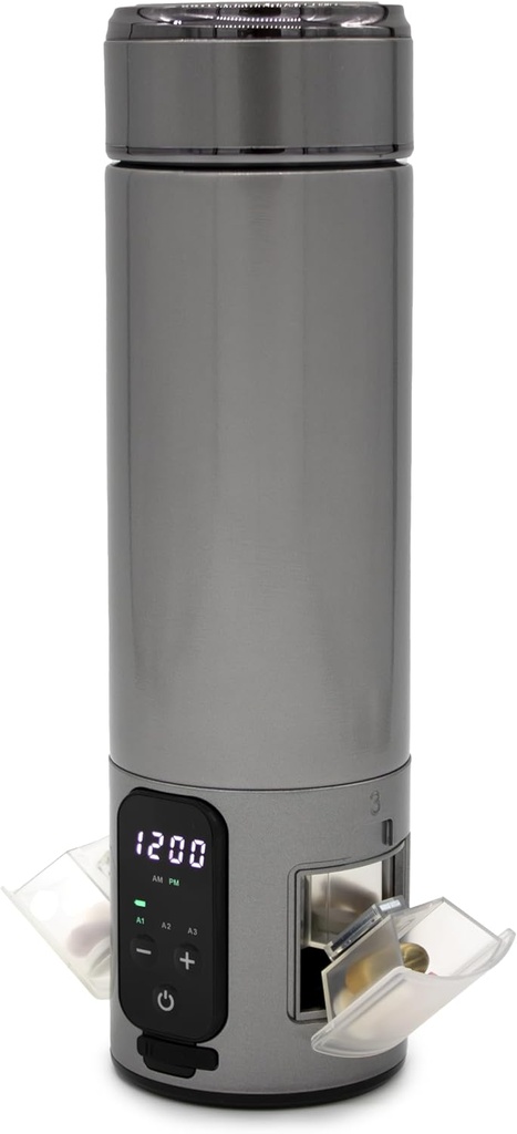 E- Pill Smart Stainless Steel Water Bottle Pill Organizer and Medicine Reminder