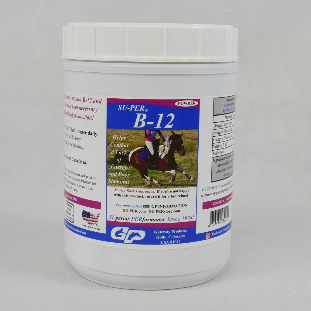 SU-PER B12 untuk Kuda - Equine Vitamin B-12 & B-9 Acid Powder Folic
