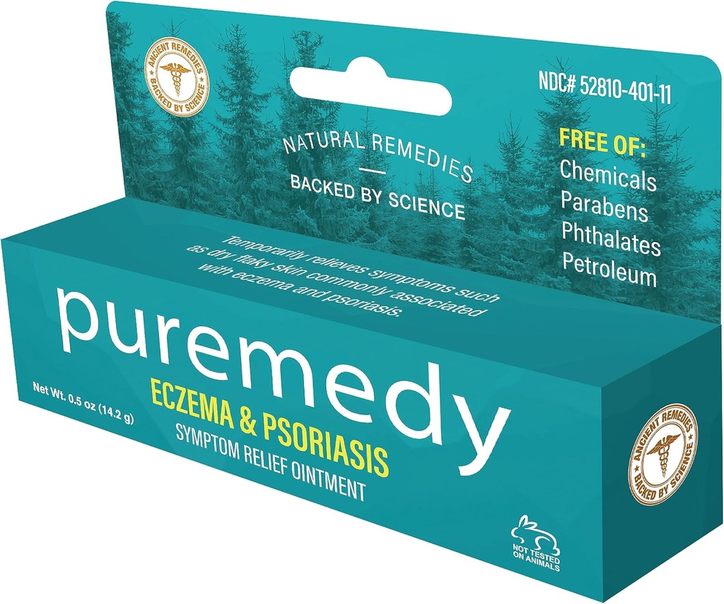 Purema Eczema & Psoriasis Relief Oviopathic All Natural Salve Soothes and Relives Sympories of Dry Itchy Flaky Scratchy or Weepy Skin - 0.5 oz