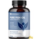 Micronutrients murni - Tambahan Minyak Ikan Omega 3, EPA / DHA Acids Gendut, Suplemen Minyak Ikan Burpless dengan Lemon - Hati, Mata, Otak & Imune Dukungan - 90 Softgels
