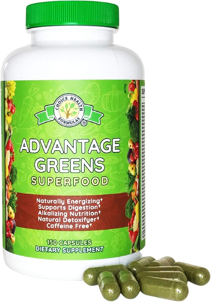Keuntungan Menyambut Superfood - Pengolah Energi - Wheat Grass, Barley Grass, Spirulina, Spinach, Chlorella, Beet, Kale Suplemen (150 Cap)