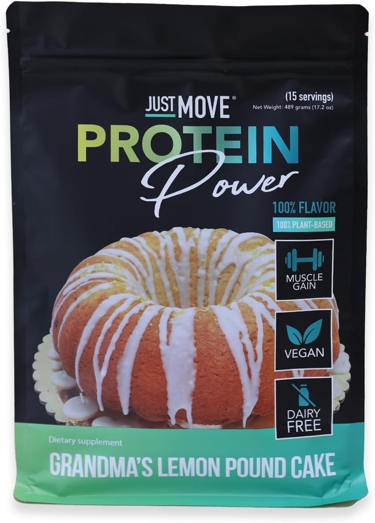 Hanya Move Protien - Nenek Pound Cake - Vegan (Tanaman Berbasis), Organik, Dairy Free, Soy Free, Gluten Free, Keto, Peanut Free Protein, 20 g, Low Carb, Non GMO (17.2 Oz)