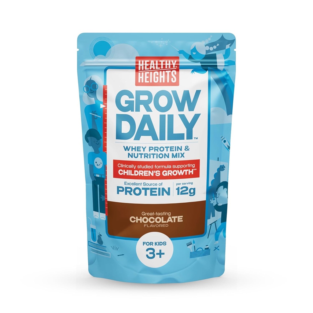 Healthy Heights Grow Daily Kid Protein Drink Mix (Chocolate) - High Protein Shake for Kid 3 +