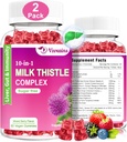 Milk Thistle Gummies, 10 dari 1 Formula Herbal untuk Liver Cleanse Detox Repair dengan Dandelion Root, Turmeric, Artichoke Optimal Liver Fungsi dan Digetical Health Flavor
