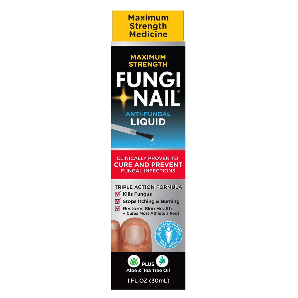 Fungi- Nail Anti- Fungal Solusi Liquid, Membunuh Fungus Yang Dapat memimpin ke Nail & Athlete ini Foot dengan Tolnaftate & Clinically Proven untuk Cure dan Mencegah Infeksi Fungal 1 Fl Oz (Paket 1)