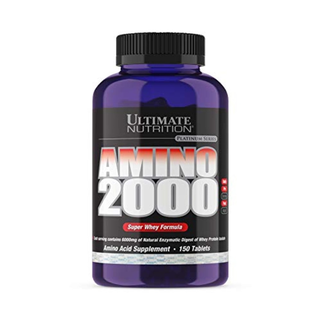Nutres Ultimate Amino 2000 Tablet, Super Whey Formula, Amino Acid Suplemen dengan L- Leucine, L-Ivoleucine, dan L-Valine, 2000mg, 150 Tablet