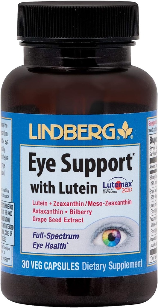 Dukungan Mata Lindberg * dengan Lutein (30 Kapsul)