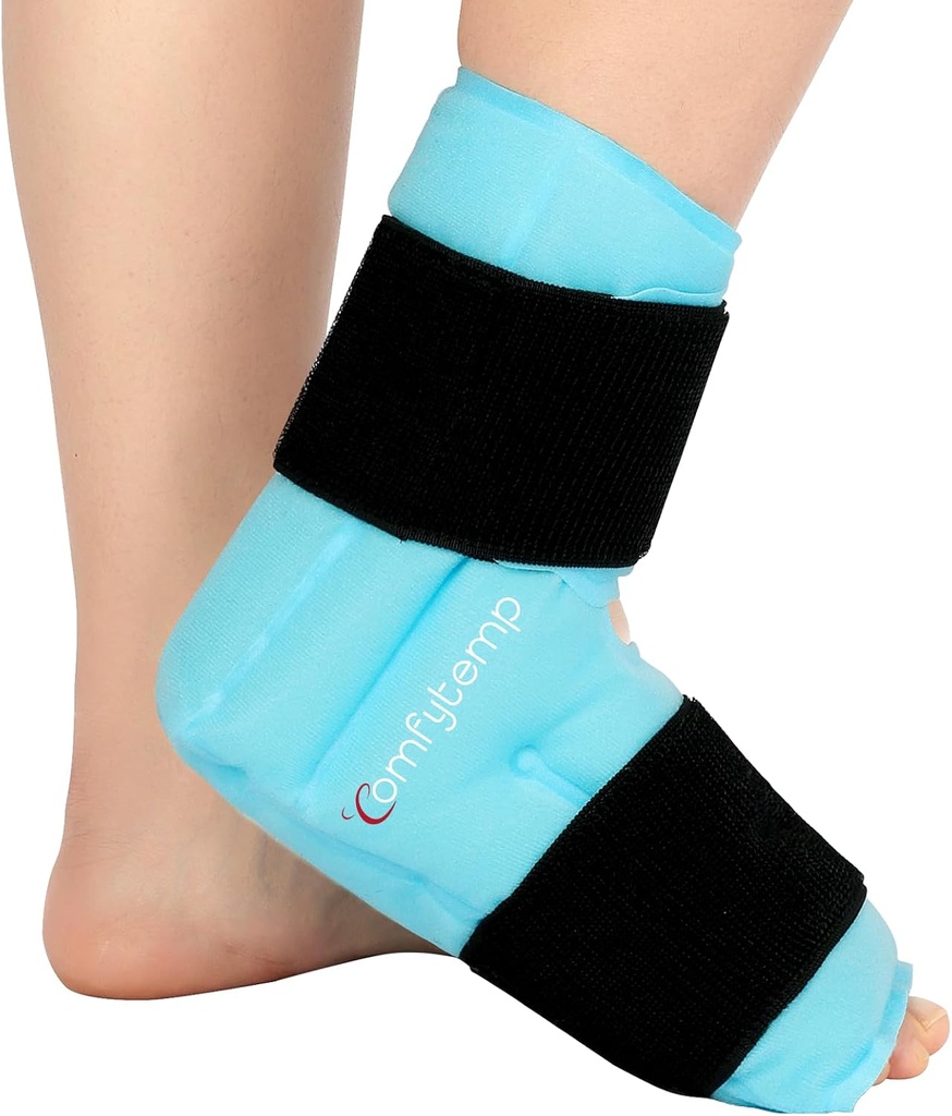 Comfytement Ankle Foot Ice Pack Lick for Plantar Fasciitis Relief, FSA Elightly, Ankles Brace for Spowed Ankle, Heel Spur, Swelling, Achilles Tendonitis, Pain, Hot Cold Fisik Therapy Gifts, 1 Pcs