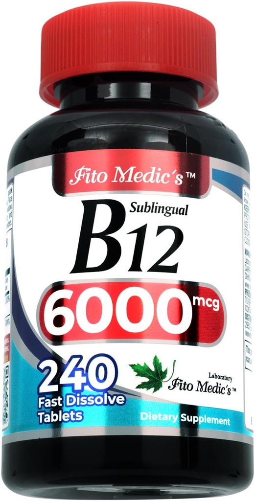 Lab FITO MEDIC 124; Vitamin B12 14; 6000 mcg 124; 240 Servings 14; b12 subblingaal 124; b12 124; b12 Vitamin 124s 14;