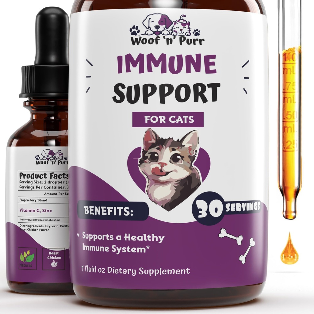 Dukungan Imune bagi Kucing - Membantu Mendukung Sistem Imune Sehat - Cat Imune Booster - Cat Ammune Dukungan - Cat Imune Supplemen Dukungan Imune