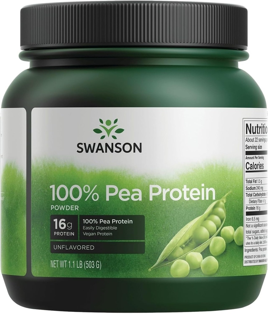 Swanson 100% Murni Pea Protein 1.1 lb (503 g) Pwdr
