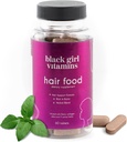 Black Girl Vitamin - Pangan Biotin Suplemen Rambut dengan Collagen untuk Pertumbuhan Rambut Dukungan, Vegan, Gluten- Bebas, 60ct