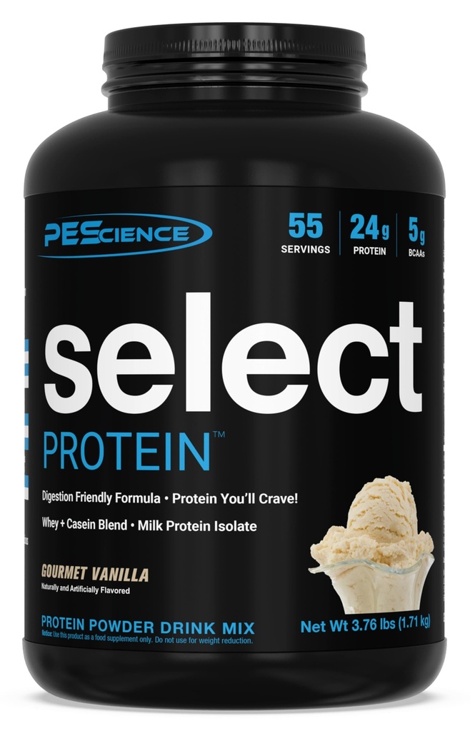 Pescience Pilih Powder Protein, Whey dan Casein Blend, Mesias Protein Bersih untuk Perempuan dan Pria, Low Calorie, Rendah Carb, Keto Friendly, Gluten Free - Gourmet Vanilla - 55 Servilla