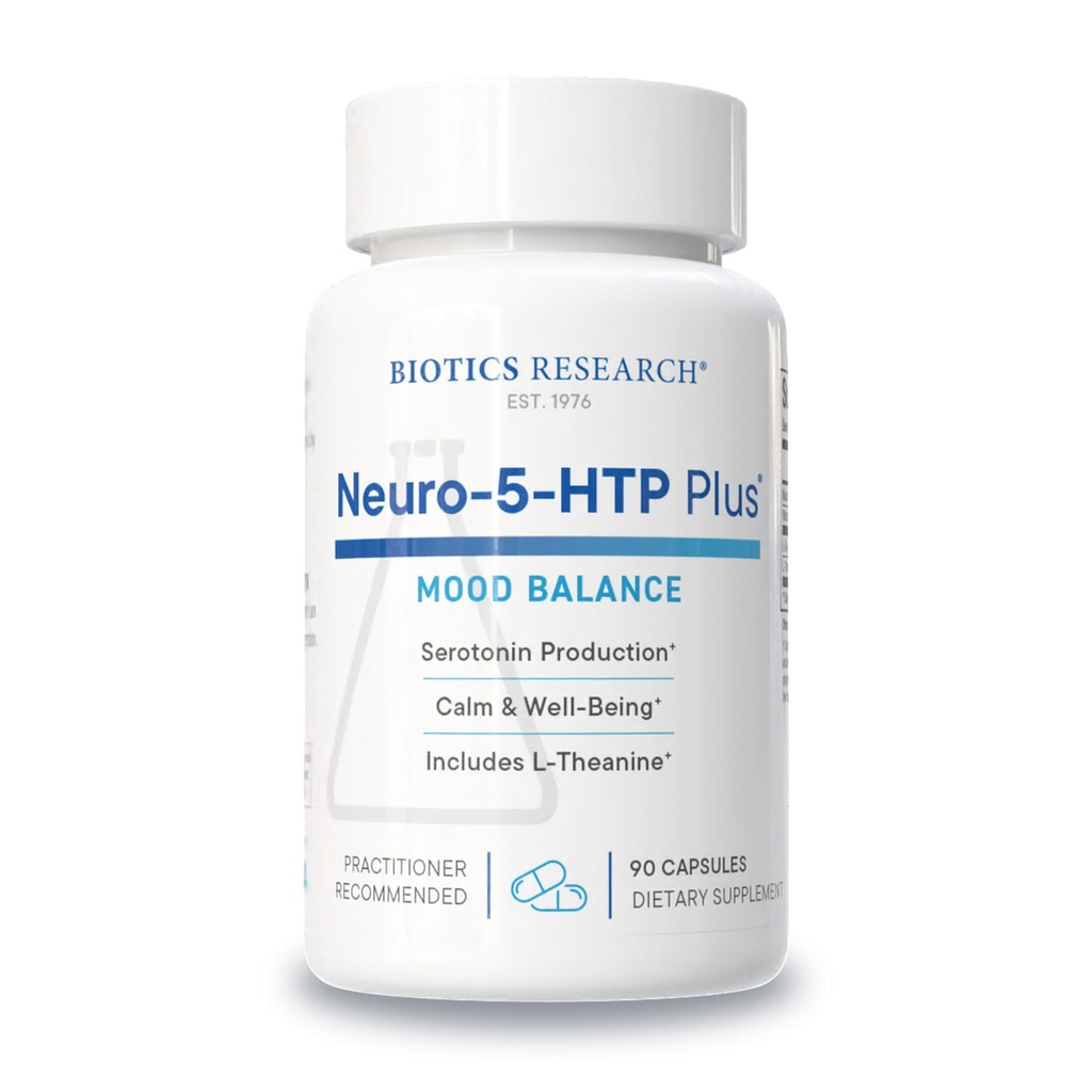 Riset Biotik Neuro 5 HTP Plus Dukungan Neurologis, Aktivitas Otak Tenang, Pola Tidur Sehat, Secara Secara Secara Secara Secara Secara Secara Secara Secara Secara Secara Penuh, Relaksasi Promosi, Serotonin Preresor, L Theanine, 90 Capsules