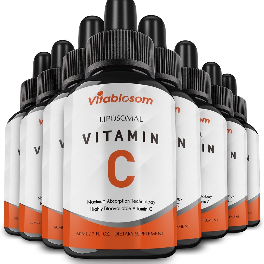 Liposal Vitamin C 2000mg Liquid for Adults, High Absorpsi VIT C, Maksimalkan Vitamin C, Baik untuk Imune System & Antioksidant, 60ML (8 Botol)