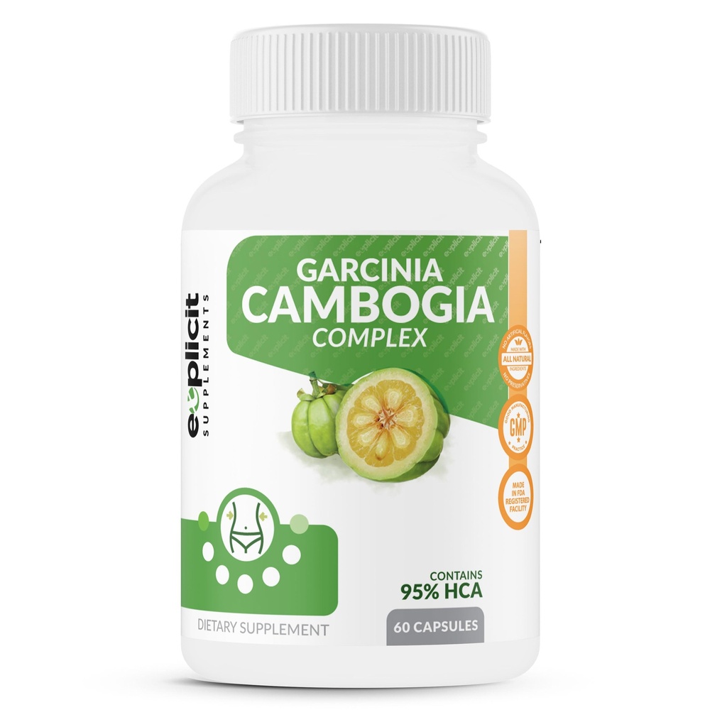 Garcinia Kamboja 95% HCA - Natural, Simple & Pure Weight Los Suplemen - Max Kekuatan 1400mg - 1 Bulan
