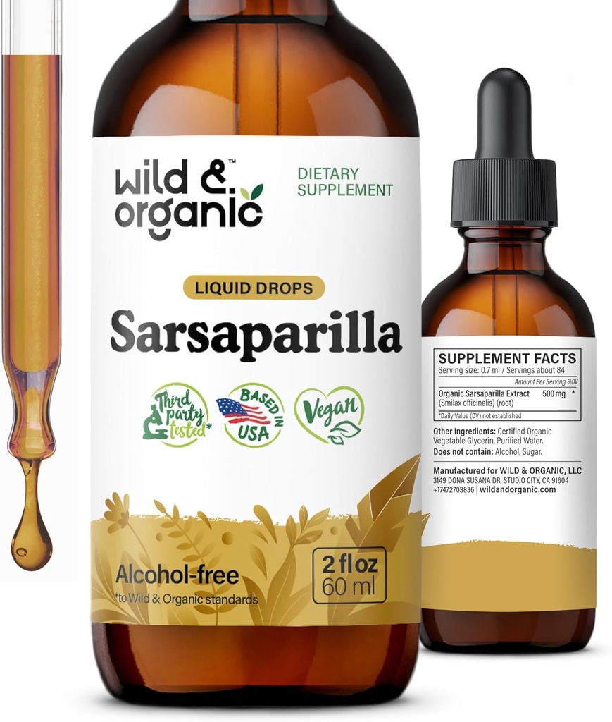 Wild & Organic Sarsaparilla Root Drops - Detox Cleanse Drops