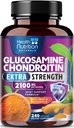 Glucosamin Chondroitin 2100mg - 3X Kekuatan Dukungan Bersama dengan MSM, Glucosamin Sulfate, Turmeric, Boswellia, Quercetin untuk Kartilage, Fleksibilitas & Mobility, Botol di AS, 240 Capsules