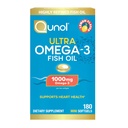 Qunol Fish Oil Omega 3 Mini Softgeels, 100mg Omega 3 EPA + DHA, Ultra Pure Suplemen, Dukungan Kesehatan Jantung, Limon Flavor, Mudah Swallow Minis, 3 Bulan Suppply, 180 Count