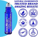 CoolHead Max Roll On, Natural Peppermint Estimite Oil Migraine Relief, Headache Dukung Roller, Fast Cooling Comfort for Your Head, 3 Pack