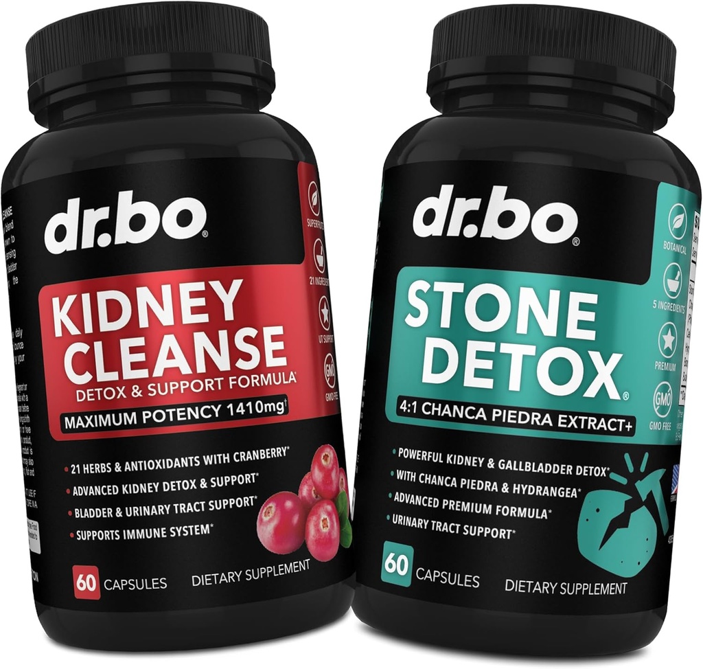 Ginjal Cleanse & Stone Detox Dukungan Tambahan - Cranberry Natural, Juniper berry, Buchu, Uva Ursi Extract, Stone Breaker Chanca Piedra - Dukung Ginneys Galleys, Bladder & Urinary Tract Health
