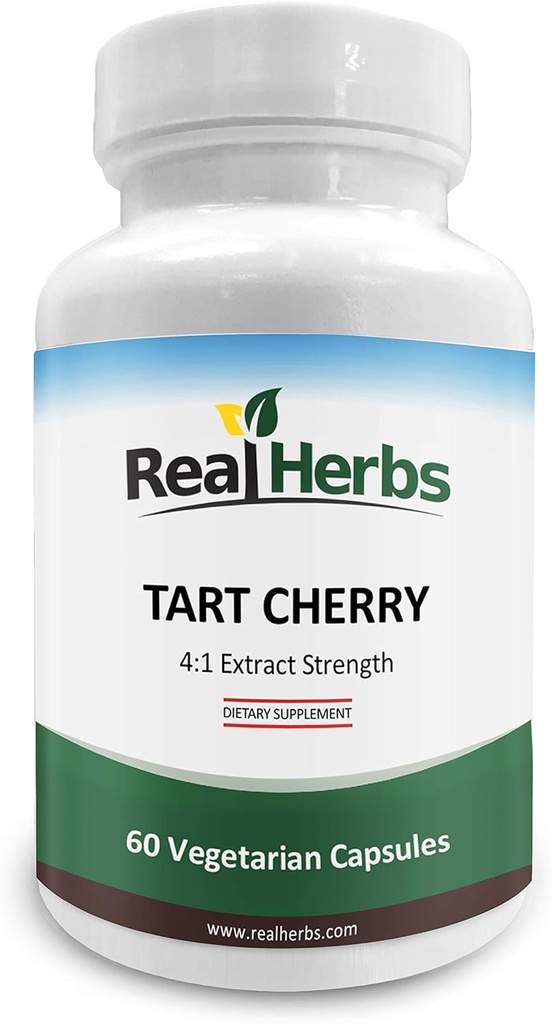 Real Herbs Tart Cherry 4: 1 Extract 1000mg - 60 Vegetarian Capsules