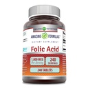 Amazing Formulas Folic Acid 1000 Mcg (1 Mg): 124; 240 Tablet Supplemen 14; Vitamin B9 B9 14; Non-GMO 124; Gluten Bebas 124; Dibuat di AS