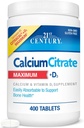 Abad ke-21 Kalsium Citrat + D3, 400 Tablet Per Botol (2 Paket)