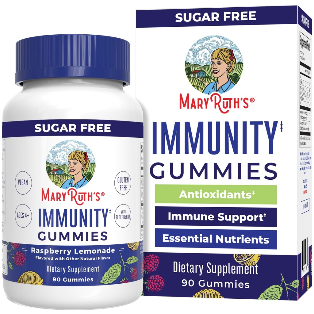 MaryRuth Organications Sugar Free Immunity Gummies; Powerful Blend 124; Elderberry Vitamin C & Zinc 124; Vitamin D3 & Echinacea 124; Support Ammune: 124; Gummies for Kids & Dewas; Vegan 124; Non GMO 1240ct