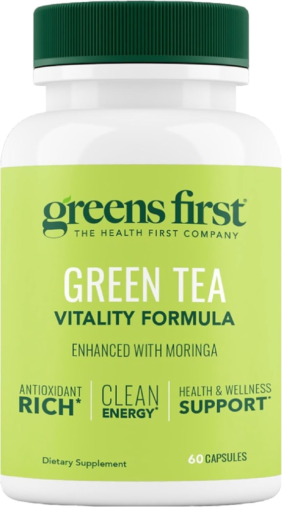 Hijau Muda Muda Muda Formula Vitalitas - Dipenuhi dengan Moringa - Antioksidant- Kaya untuk Clean Energy - Vegan & Gluten- Free - powerful Blend for Energy & Overall Wellness (60 Capsules)