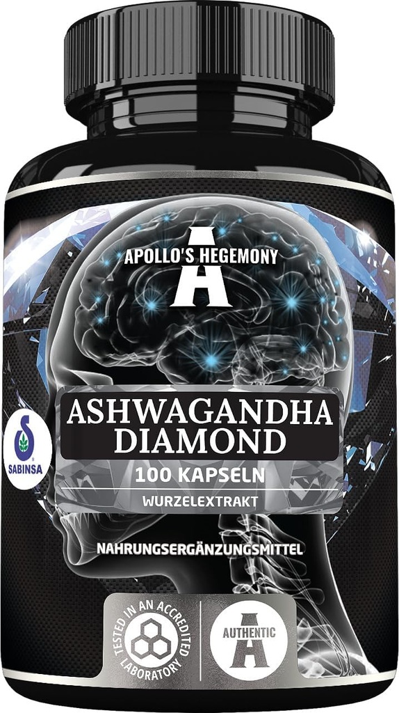 POLLO 'S HEGEMONY Ashwagandha Ekstrak 568 mg per tablet, 100 Vegan Tablet, 400 hamba per Paket, Dengan Ekstrak somnifera Berisi 7% dengan anolides, Dukungan Memori dan konsentrasi