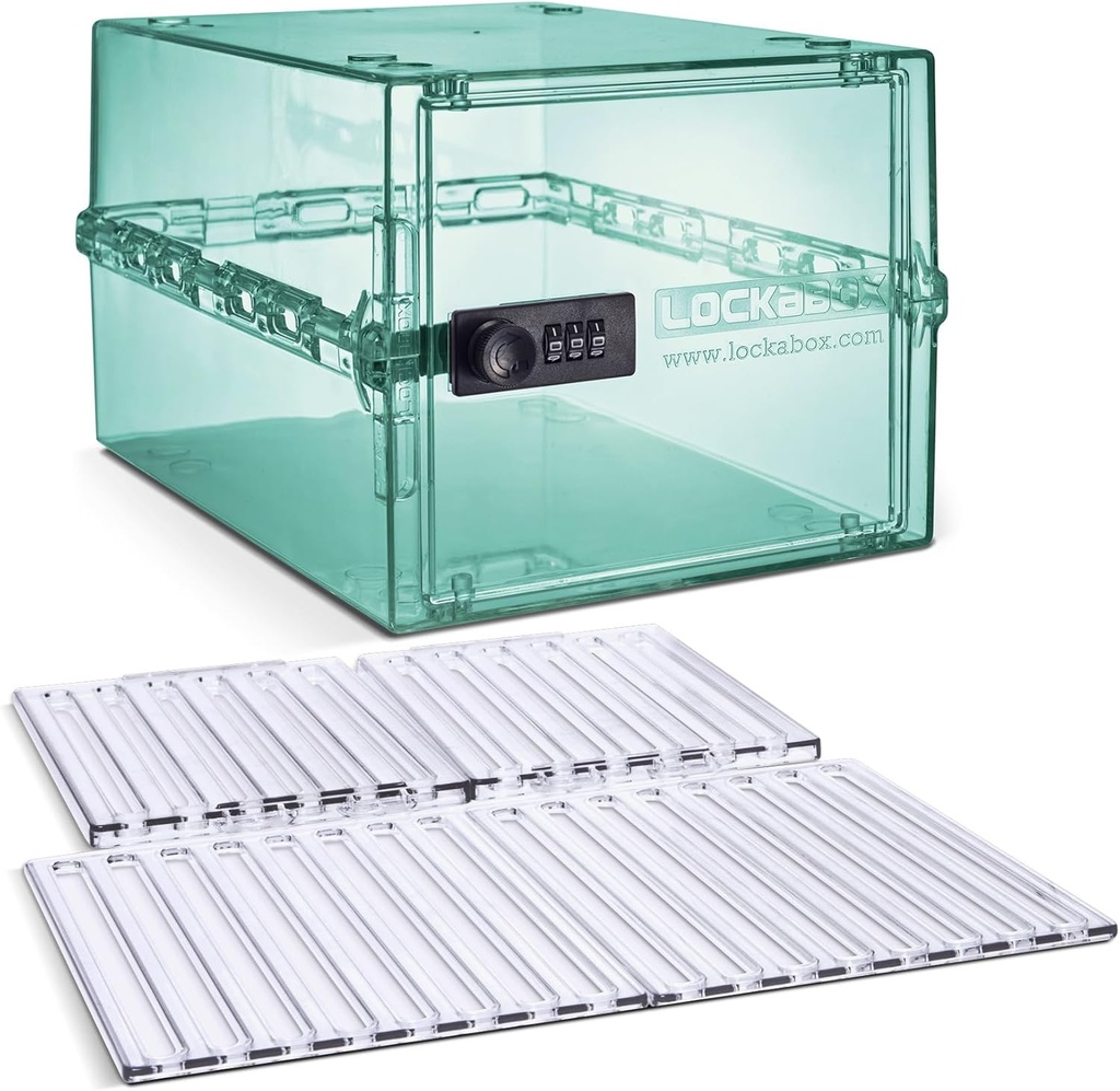 Lockbox One ™ Medi Green & Shelf Pack Bundle 124; Kotak Lokable for Food, Medicines, Tech and Home Safety with Removable Shelves and Base Inserts