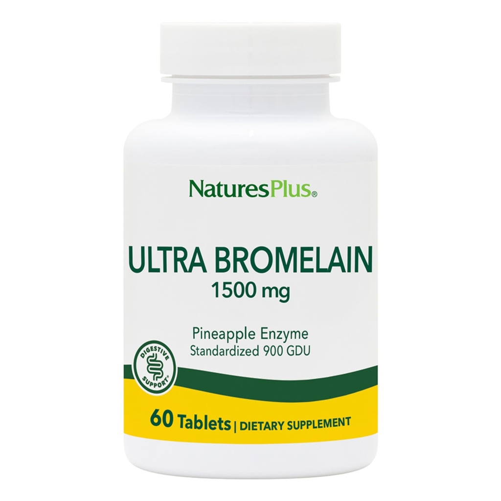 NaturresPlus Ultra Bromelain - 60 tablet - 1500 mg dari Pineapple Bromelain - Menyediakan Dukungan Bersama dan Promodes Kesehatan Digetical - 60