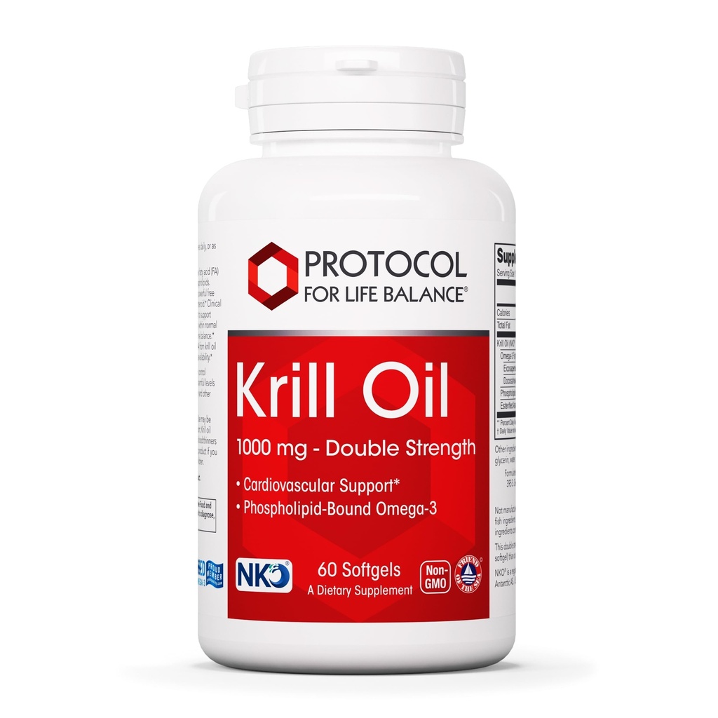 PROTOCOL UNTUK HIDUP BALICE Krill Oil 1.000mg - Extra Kekuatan Krill Oil Suplement - DHA & EPA - with Astaxanthin - Dukung Heart, Brain, Joints - Non-GMO & Halal - 60 Softgeels