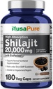 NusaPure Shilajit 20.000mg per Serving, 180 Veggie Caps, Non- Gluten Free, Bioperine