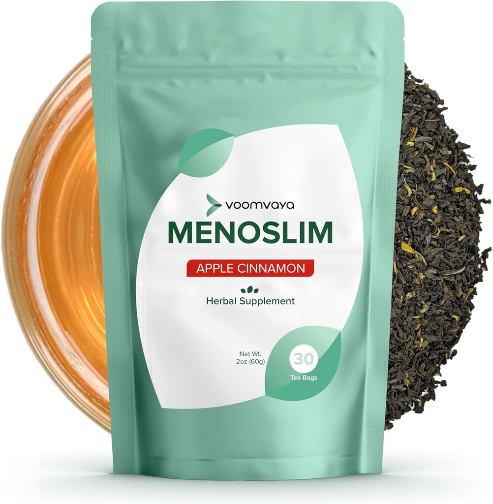 VomVaya MenoSlim w / Black Cohosh for Menopause - Peralatan Keseimbangan Hormone untuk Perempuan - Bantuan untuk Bloating, Hot Flashes, Fatigue, Meno- Belly