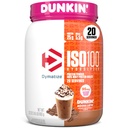 dymatize x Dunkin 'Mocha Latte ISO100 Whey Protein Powder, 95mg Caffeine, 25g Protein, 5.5g BCAAs, 120 Cal., Gluten Free, 1g Fat, 1g Sugar, 3g Carb (20 Pelayan)