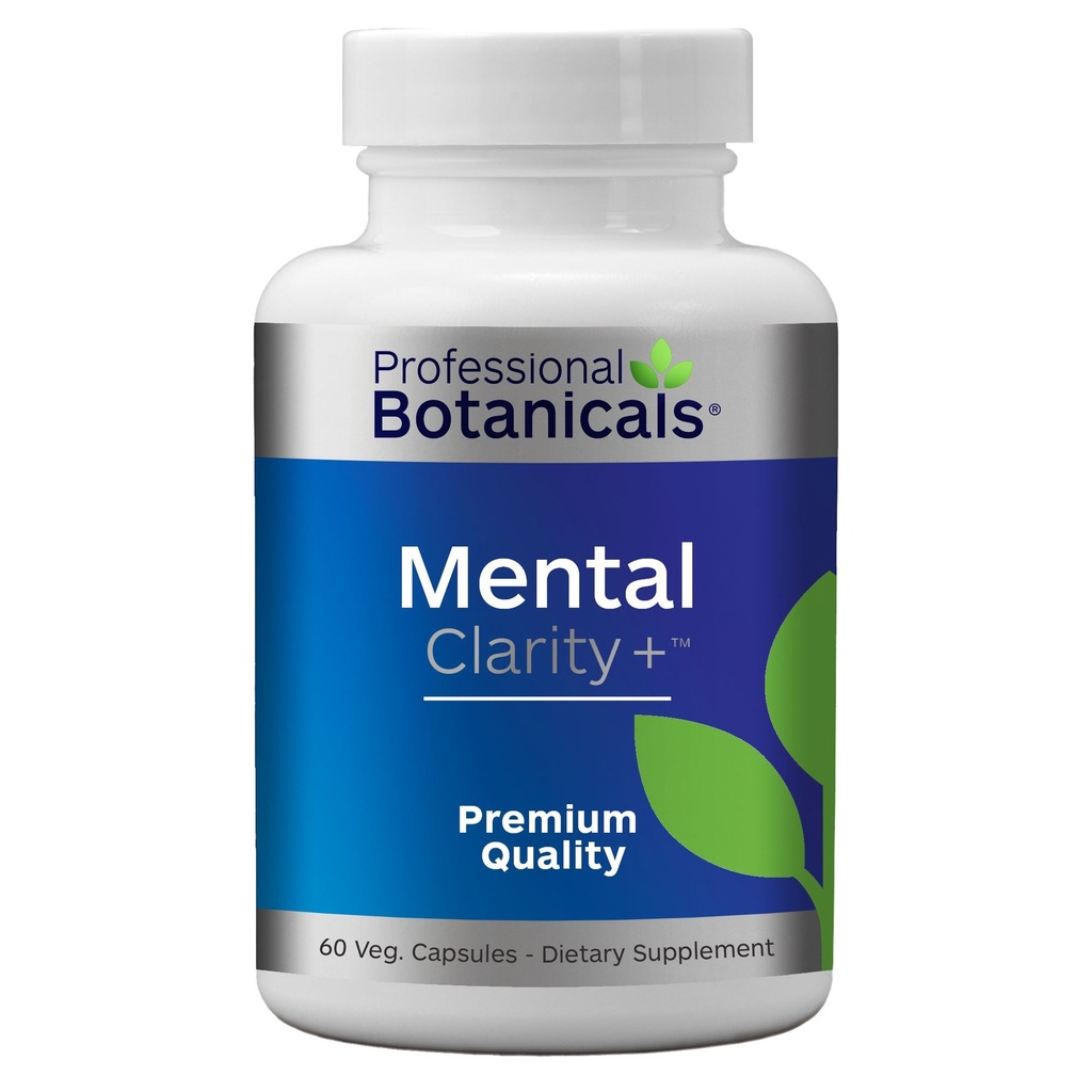 Professional Botanicals Mental Clarity, Brain Suplement for Focus, Energy, Memory & Clarity - 60 Vegetarian Capsules