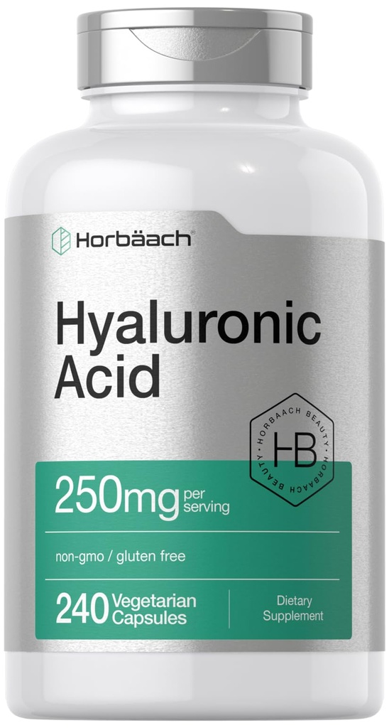 Horbach Hyaluronic Acid Capsules 124; 250 mg 124; 240 Count 124; Non-GMO dan Gluten Free Suplemen