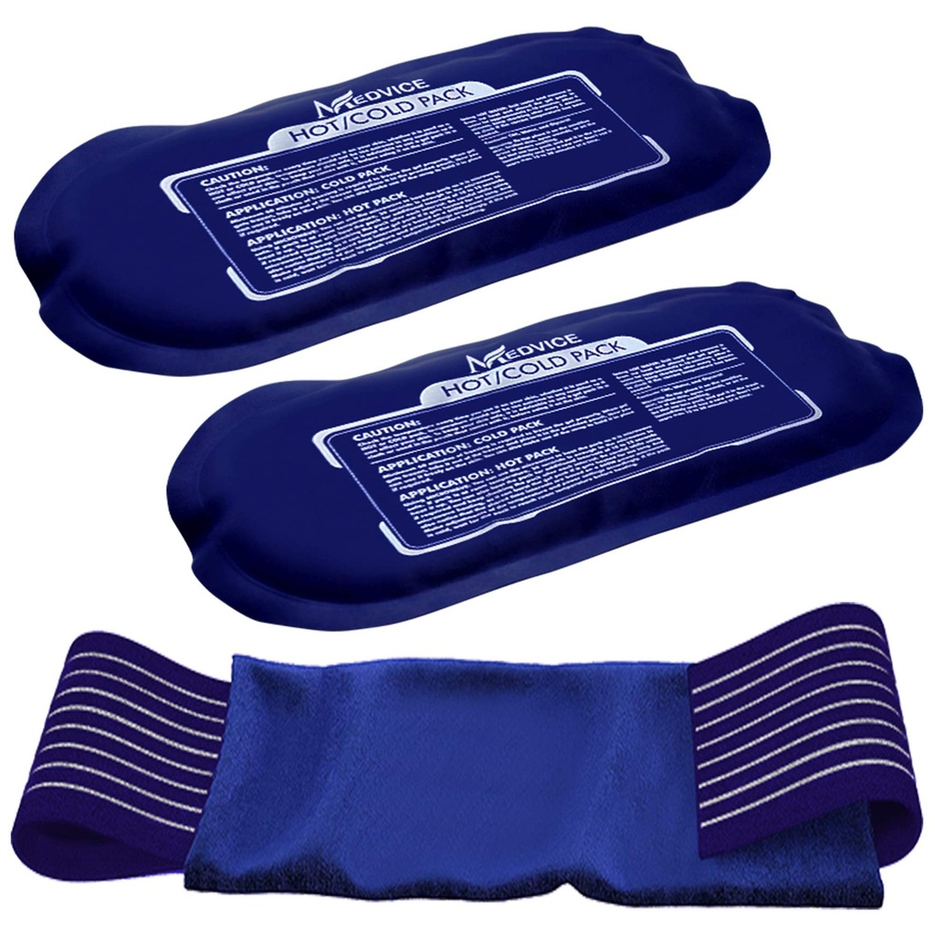 "Hot and Cold Ice Packs for Injuries (3-Piece Set), Gabungan Pain, Muscle Soreness and Body Inflammation - Recontinable Gel Wraps - Adjuable & Flexiable for Knees, Back, Shoulders, Arm and Legs