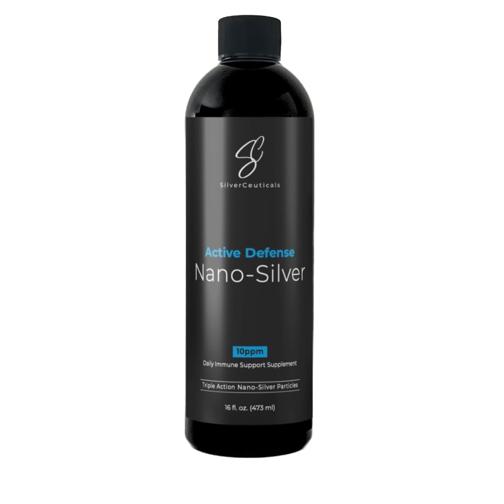 Colloidal Silver w / Nano Technology - 10plum 16oz - 8X More Efektif - Natural Ammune Dukungan - Simpan Hari Sakit - Ages 5 & Up - Outsinning HigpPPM Silvers - Tanpa Rasa & Smell