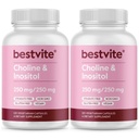 BestVITE Choline Inositol 500mg (240 Vegetarian Capsules) (120 x 2) - Tidak ada Stearat - No Dikalsium Fosfat - Tidak Ada Pemalangan - Vegan - Non GMO - Gluten Bebas