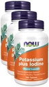 NOW Foods Potasium Plus Iodium, 180 Tablet (Paket 3)