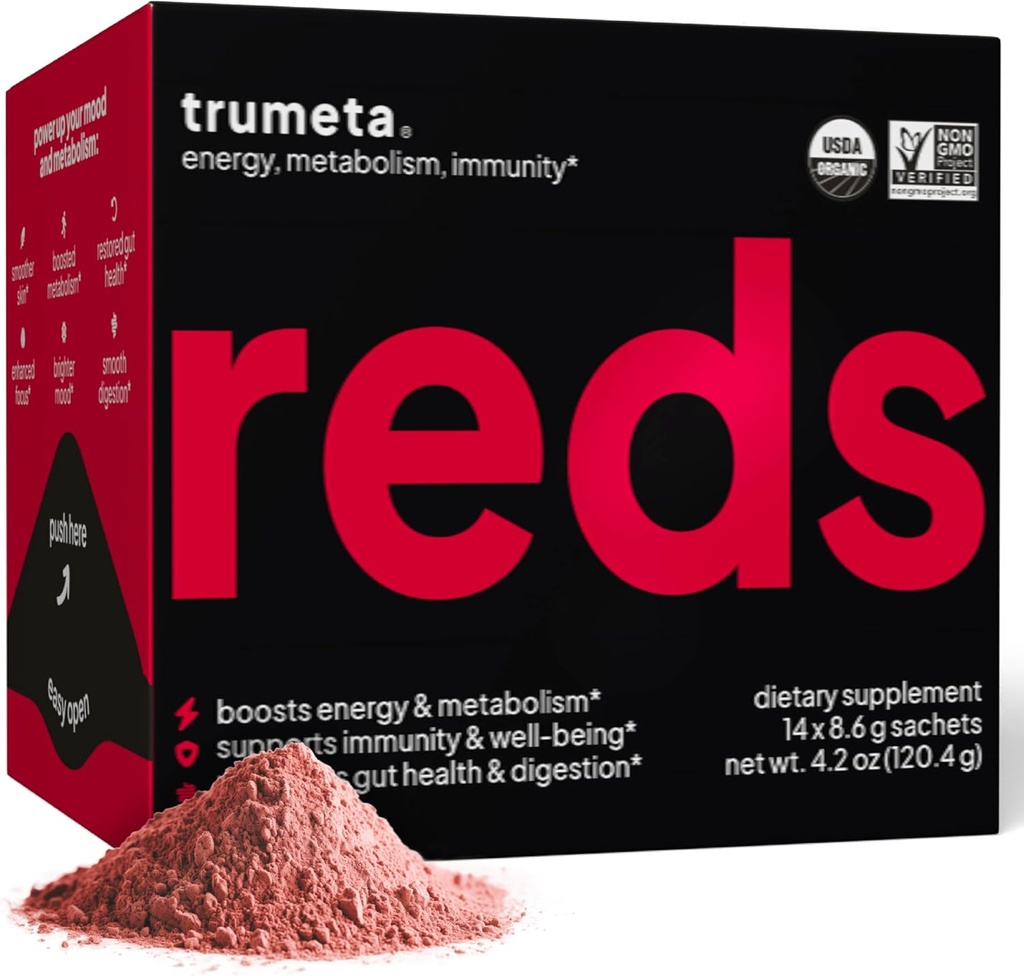 Superfood Repder Powder Packs - untuk Dukungan Imune dan Memory I Reds Superfood Powder Antioxidants Polyphenols Blend with Organic Acai Berry, Goji Berry, Pomegranate - 14 Sachets