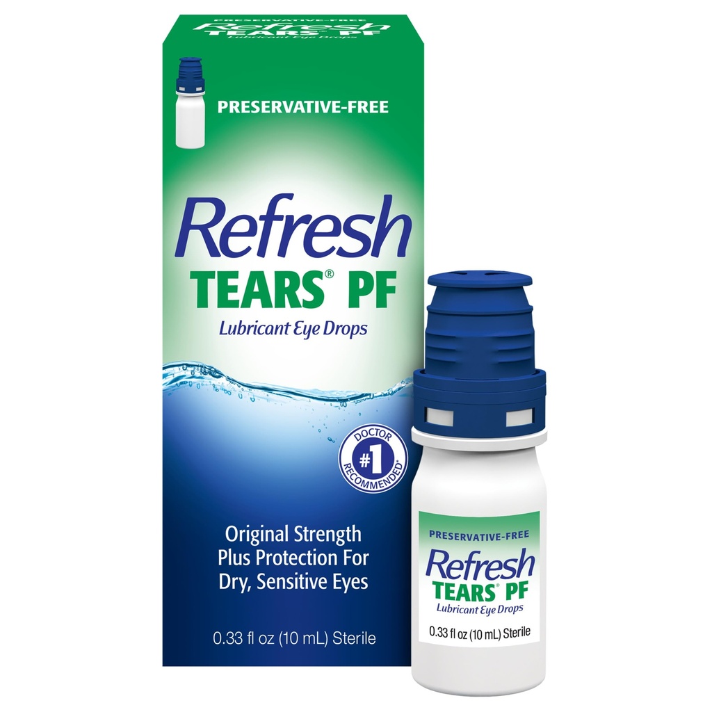 Refresh Tears PF Presertive- Free Artificial Tears Lubricant Eye Drops, 0.33 fl oz (10 mL)