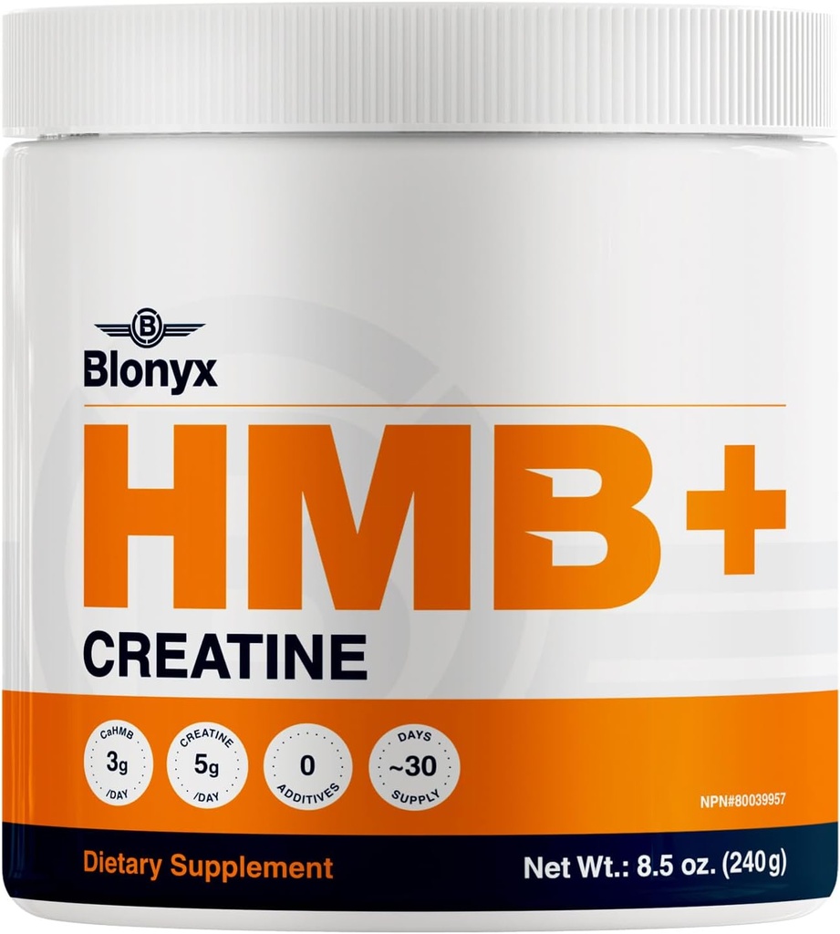 HMB + Creatine Suplement - 3g Daily HMB for Enhanced Strength, Power & Recovery, Ideal for High- Intensity Athletes, 30- Day Suppply