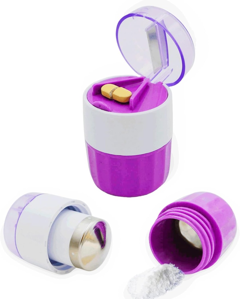 KRIYUUK Pill Crusher dan Grinder, Crushes Multiple Tablet to a Fine Powder, Stainless Steel, Perfect for Travel, Ablet Pulverizer Sutable for Travel, Great Feeding Tube use and Pets, Daily Userves