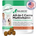 Ballanced Breed All-in- 1 Dog Vitamin Suplemen Terbuat di Amerika Serikat Vet- Ambritist Disetujui Dog Multivitamin Progotosin Chondroitin Dogs Salmon Oil Skin Coat Immune Young Dogs Supplemen NING