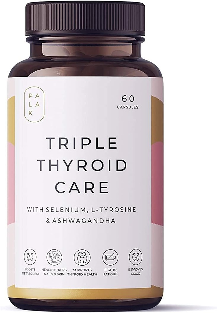 Palak Note Midure Triple Thyro Care - Selenium, Sea Kelp, L- Tyrosine, Zinc, Ashwagandha, B1 (Paket 60 Kapsul)